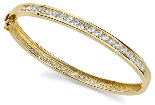product image of round channel-set diamond tennis bracelet in yellow