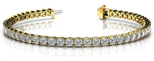 product image of round prong-set diamond tennis bracelet in yellow