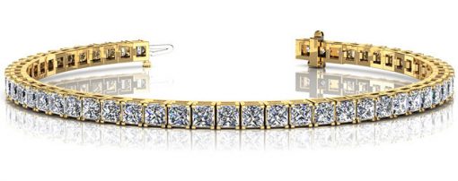 product image of princess cut diamond tennis bracelet in yellow
