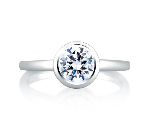 product image of bezel-set diamond engagement ring