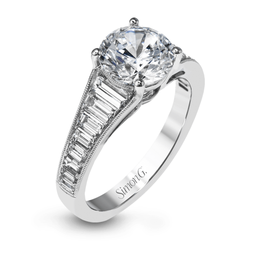 product image of graduating diamond accented engagement ring from Simon G.