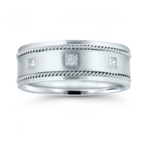 product image of diamond and braided gent's band