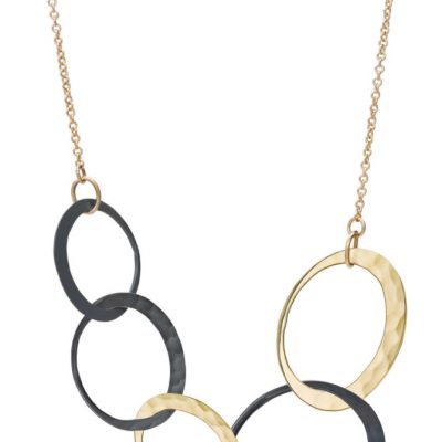 product image of mixed-metal interlocking circles pendant from Toby Pomeroy
