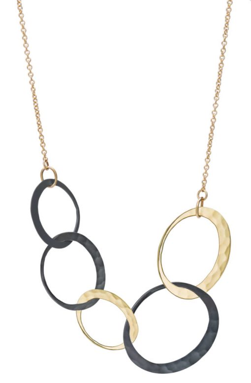 product image of mixed-metal interlocking circles pendant from Toby Pomeroy