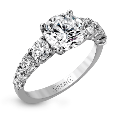 product image of round accented diamond engagement ring from Simon G.