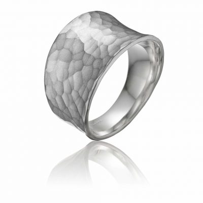 product image of silver hammered band from Toby Pomeroy