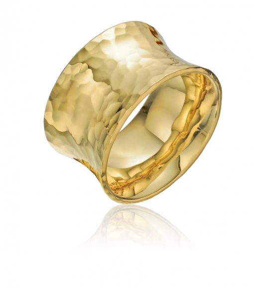 product image of yellow gold hammered band from Toby Pomeroy