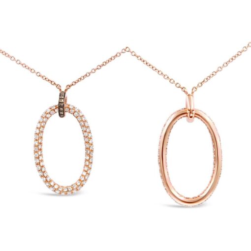 image of rose gold pave oval pendant from Garavelli