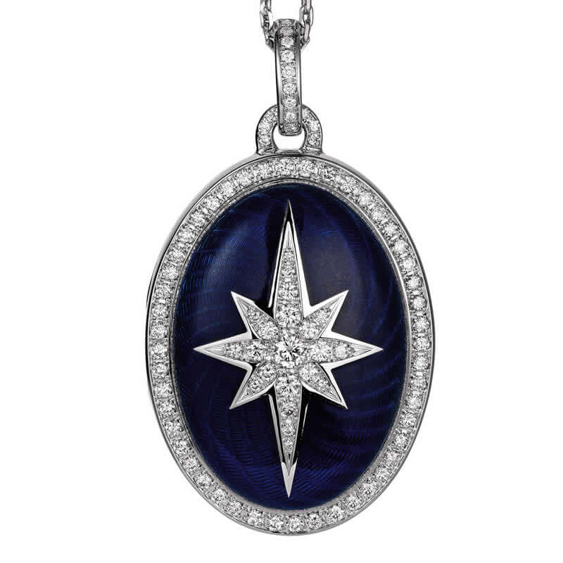 Victor Mayer Oval Locket with Diamonds and Midnight Blue Enamel | V1392 ...