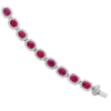 close up product image of Spark Creations ruby and diamond halo line bracelet