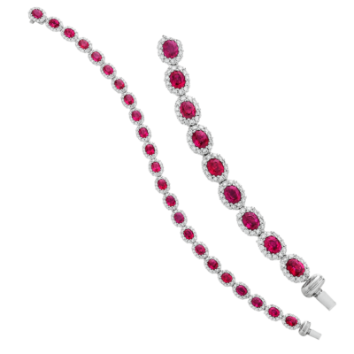 product image of Spark Creations ruby and diamond halo line bracelet