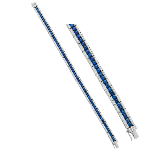 product image of Spark Creations blue sapphire and diamond three row line bracelet