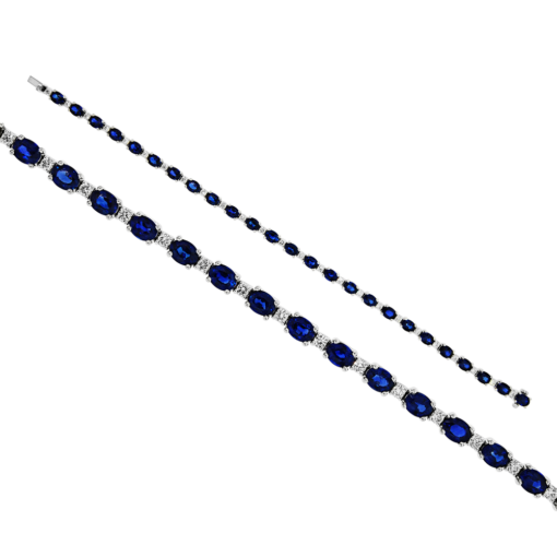 product image of Spark Creations blue sapphire and diamond alternating line bracelet