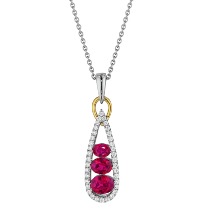 product image of Spark Creations ruby and diamond pear teardrop pendant