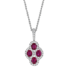 product image of Spark Creations ruby and diamond small honeycomb style pendant with diamond bail