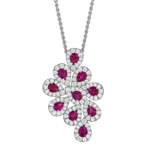 product image of Spark Creations ruby and diamond cluster pendant