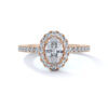 product image of oval pave halo engagement ring from Sasha Primak in rose gold