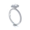 product image of oval pave halo engagement ring from Sasha Primak in platinum