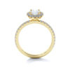 product image of oval pave halo engagement ring from Sasha Primak in yellow gold