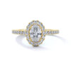 product image of oval pave halo engagement ring from Sasha Primak in yellow gold
