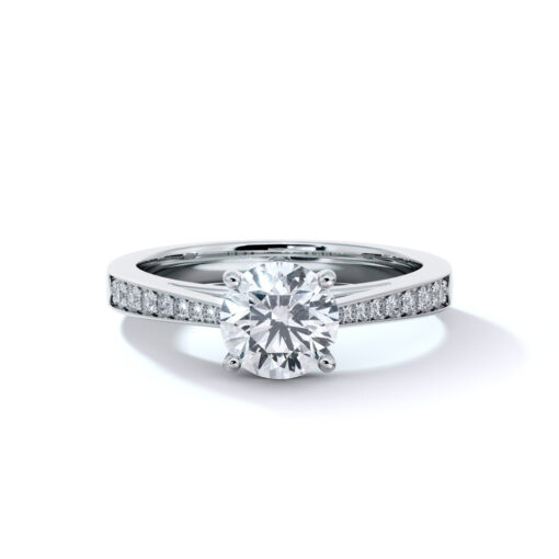 product image of diamond pave cathedral engagement ring from sasha primak in platinum