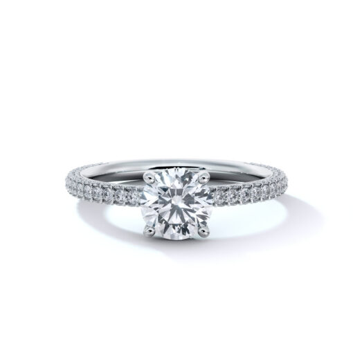 product image of diamond rolled pave engagement ring from sasha primak in platinum