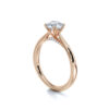 product image of double prong engagement ring with diamond bridge from Sasha Primak in rose gold