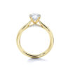 product image of double prong engagement ring with diamond bridge from Sasha Primak in yellow gold