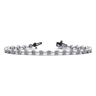 image of diamond link bezel bracelet in white