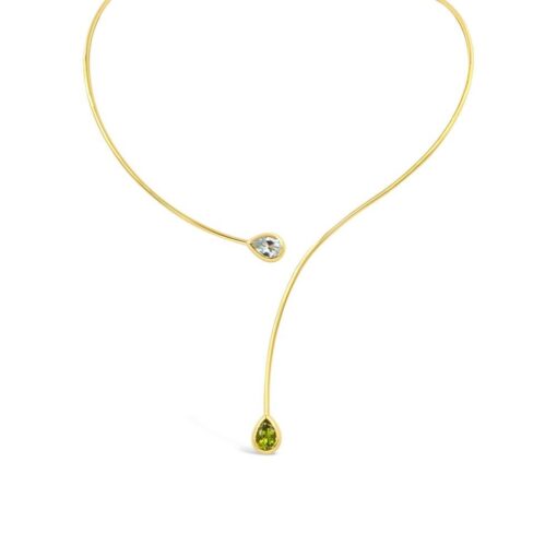 image of 18k yellow gold by pass necklace from Garavelli
